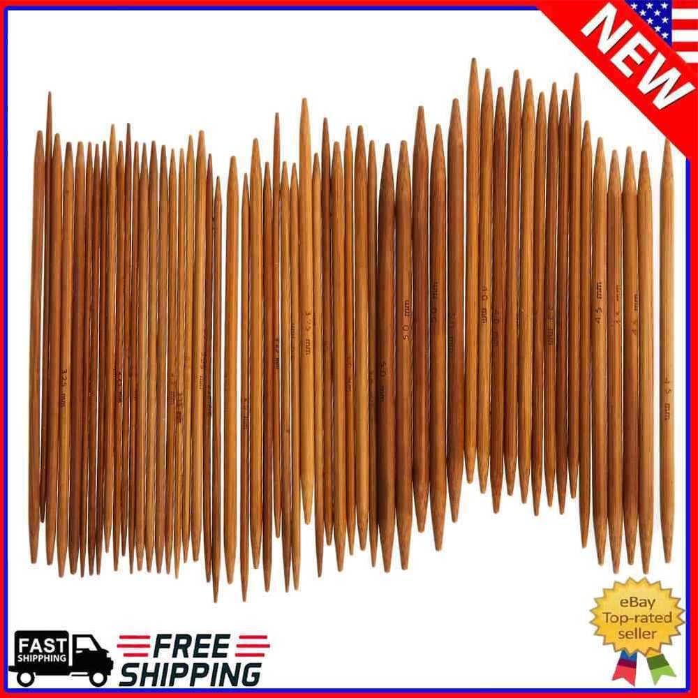 55Pcs 11sizes 5'' 13cm Double Pointed Carbonized Bamboo Knitting Needles /Lot