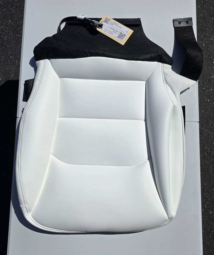 Tesla Model 3 Model Y First Row Seat Cushion Cover Left White OEM 1452871-02-F
