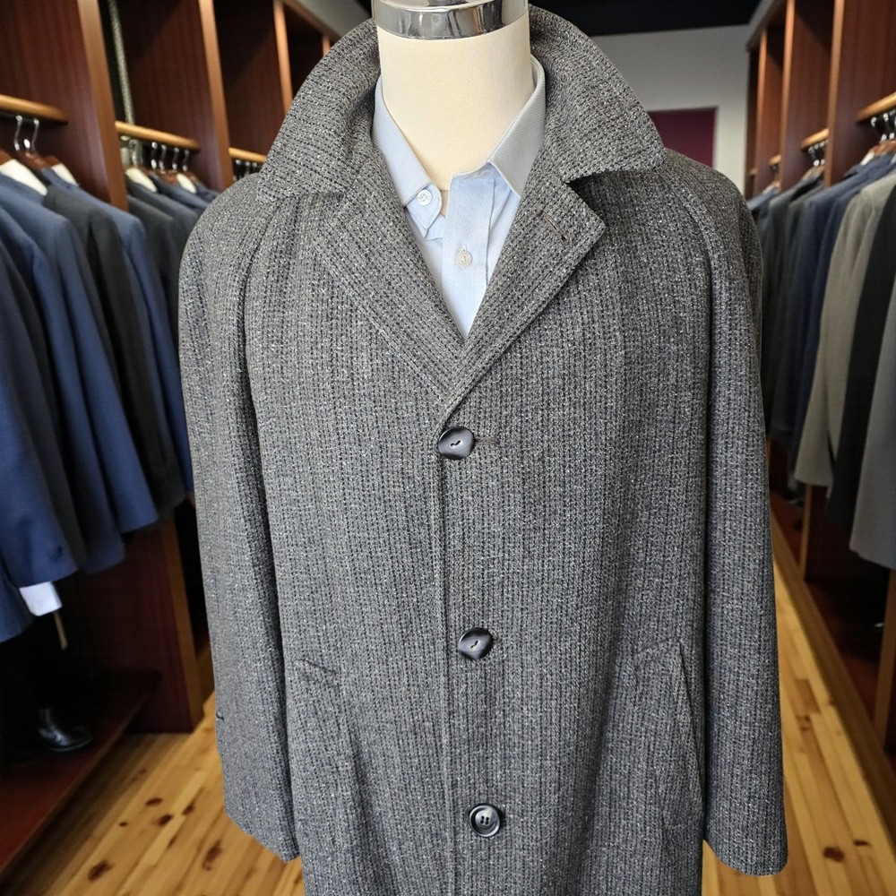 Bespoke 1950s Soft Tweed Overcoat 40S Raglan Sleeve Lightweight Wool