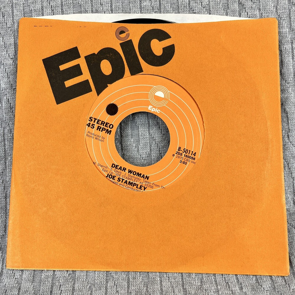 Vintage 45 RPM record Joe Stampley, epic records country western blues rock