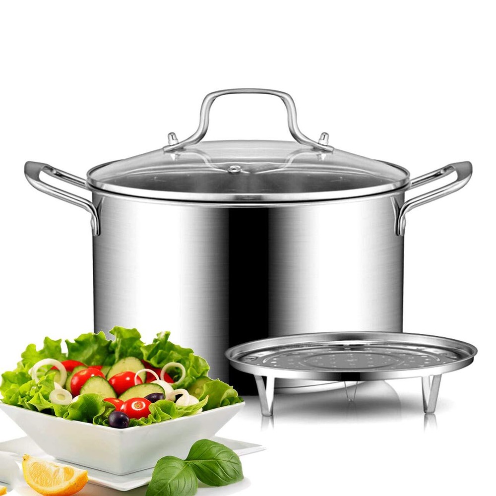 5-Quart Stainless Steel Stock Pot - Food Stainless Steel Heavy Duty Induction...
