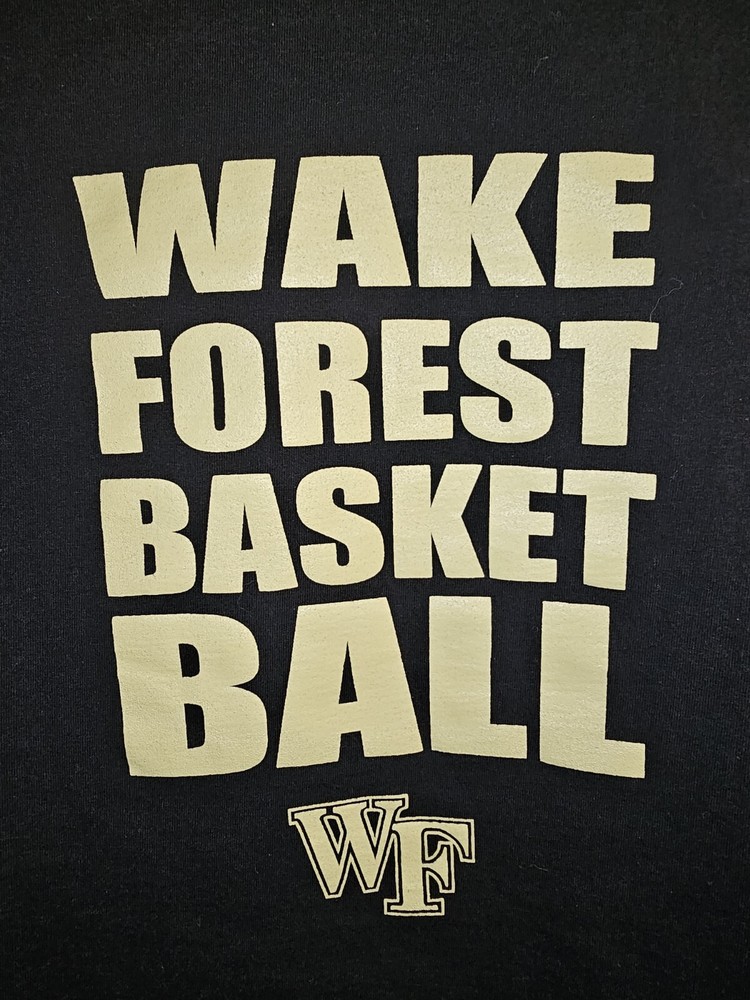 Camiseta Wake Forrest University Estilo Antiguo XL Para Hombres Negra Gráfico Logo NCAA