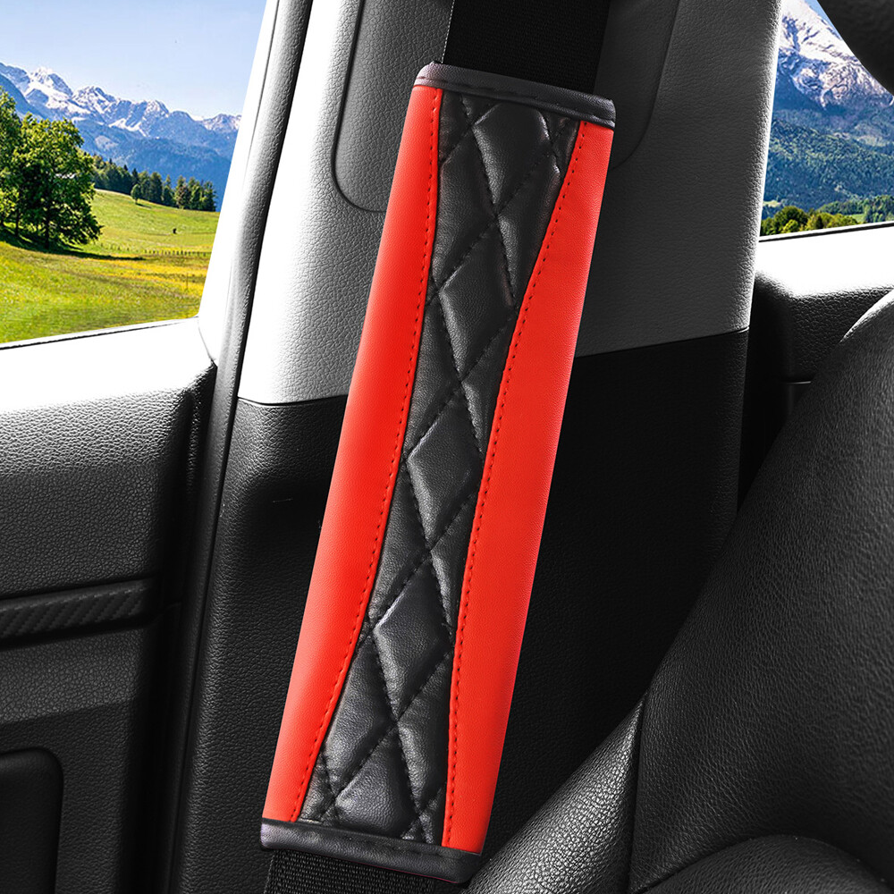 1pc Leather Car Safety Seat Belt Cover Shoulder Pad Cushion Interior Accessories
