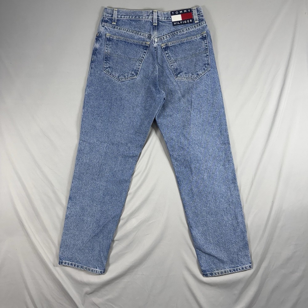 Tommy Hilfiger Vintage Light Wash High Rise Mom Jeans Size 7/32 USA Made