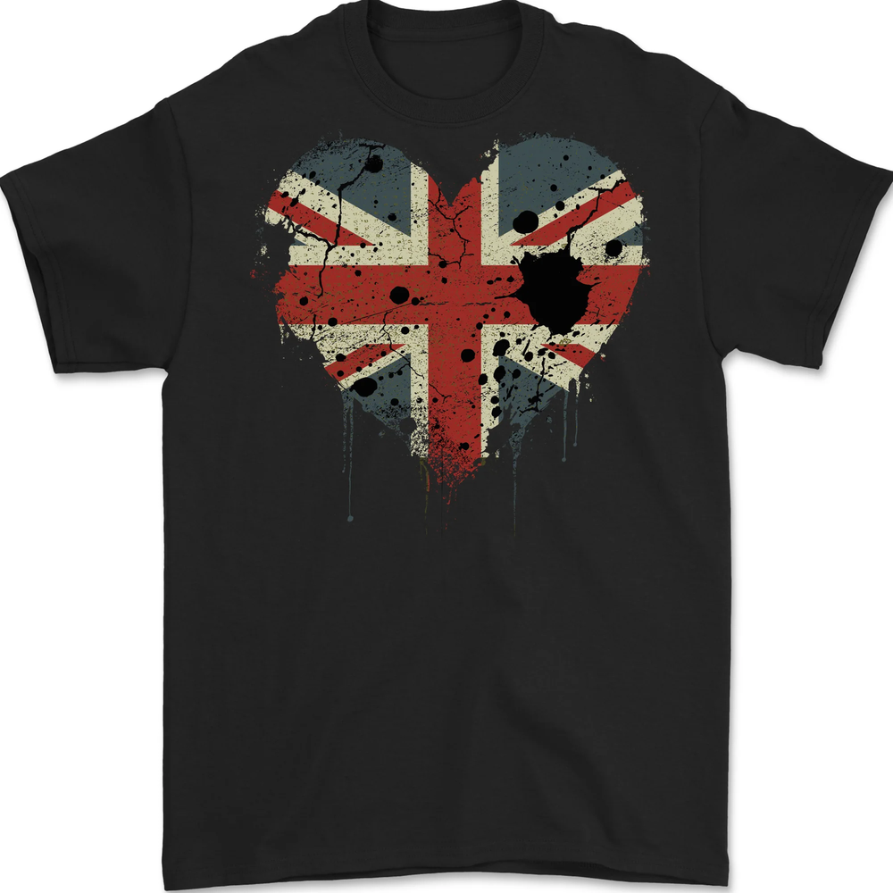 Love British Flag Union Jack Great Britain Team GB Mens T-Shirt 100% Cotton