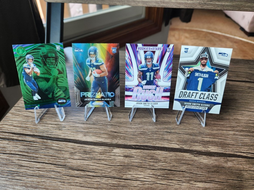 2023 Jaxon Smith-Njigba Prizmatic, Green Illusions, Draft Class, Rookie Rush