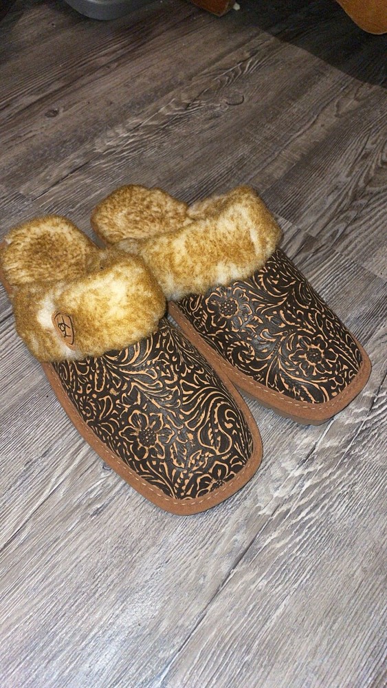 ariat jackie square toe slippers brown size 9 new without box