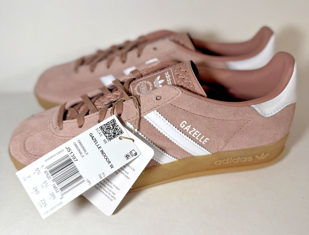 Adidas - Gazelle Indoor - Warm Clay Dusty Pink White - JS1397 - W7 - NEW in Box