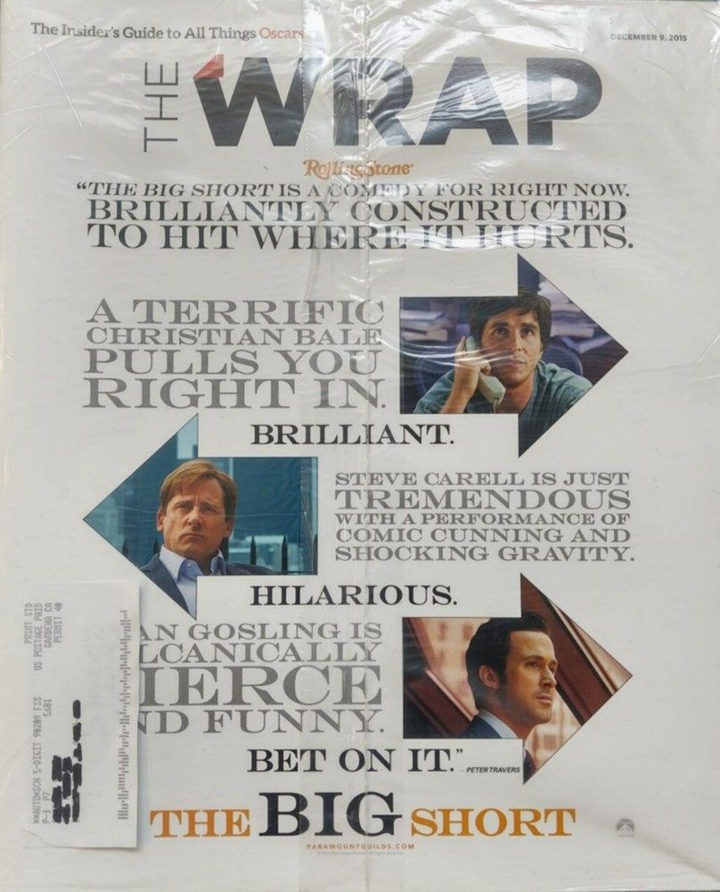 THE WRAP MAGAZINE THE BIG SHORT Cover December 9, 2015 Issue