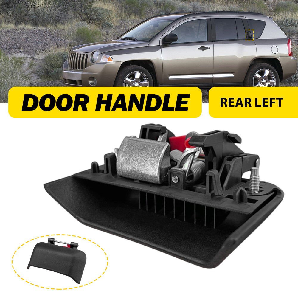 Black Left Rear Outer Door Handle for 2006-2017 Jeep Compass Driver Side  