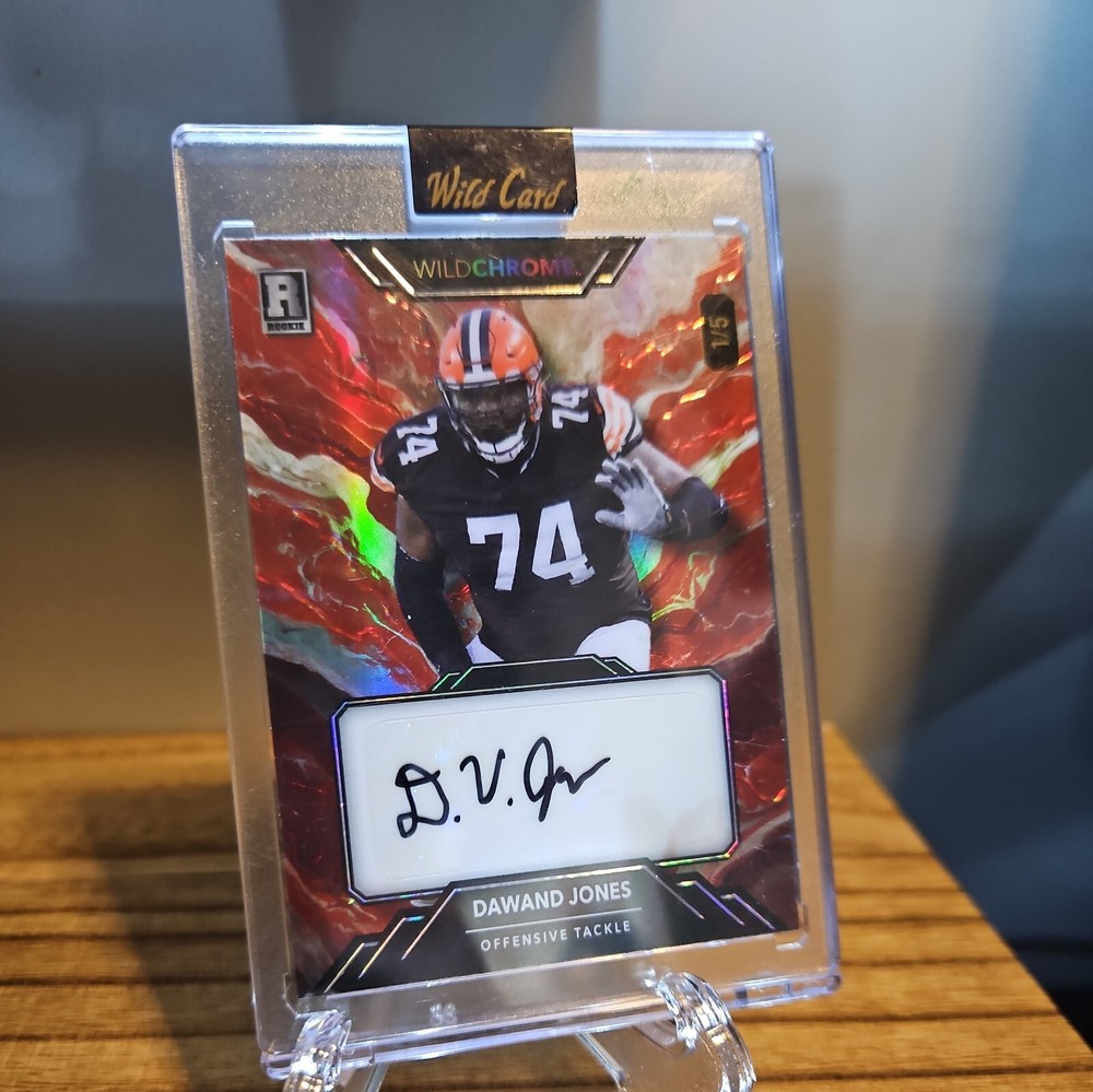 DAWAND JONES #1/5 AUTO FOOTBALL WILD CARD WILDCHROME 2023