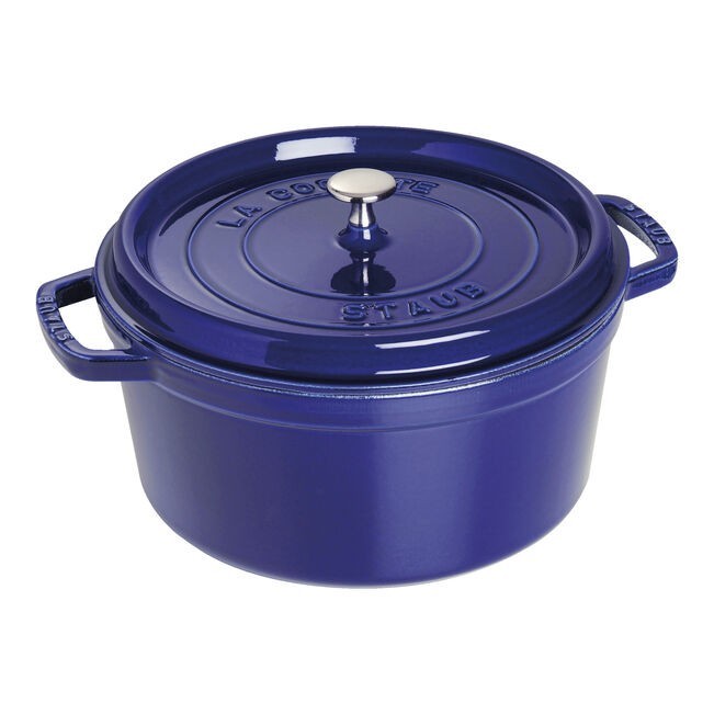 SALE! (Authentic) Staub Cast Iron 7 qt, Round, Dutch Oven, Dark Blue, Free Ship