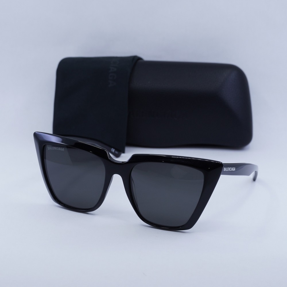 BALENCIAGA BB0046S 001 Black/Grey 55-18-140 Sunglasses New Authentic