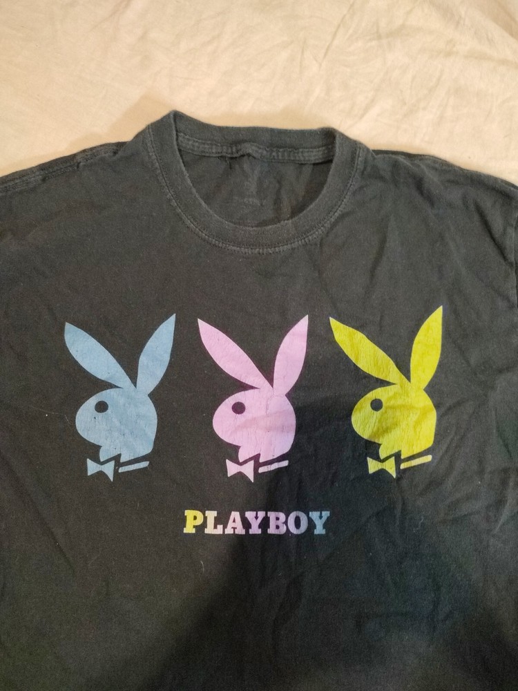 Playboy T-Shirt Men Size M Black Graphic Print