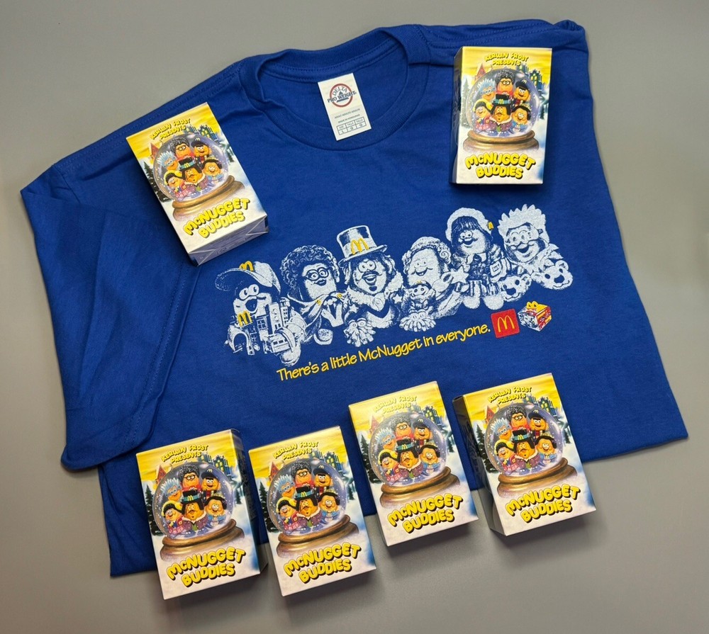 McDonald's Kerwin Frost McNugget Buddies SEALED  Complete Set & 3XL T-Shirt