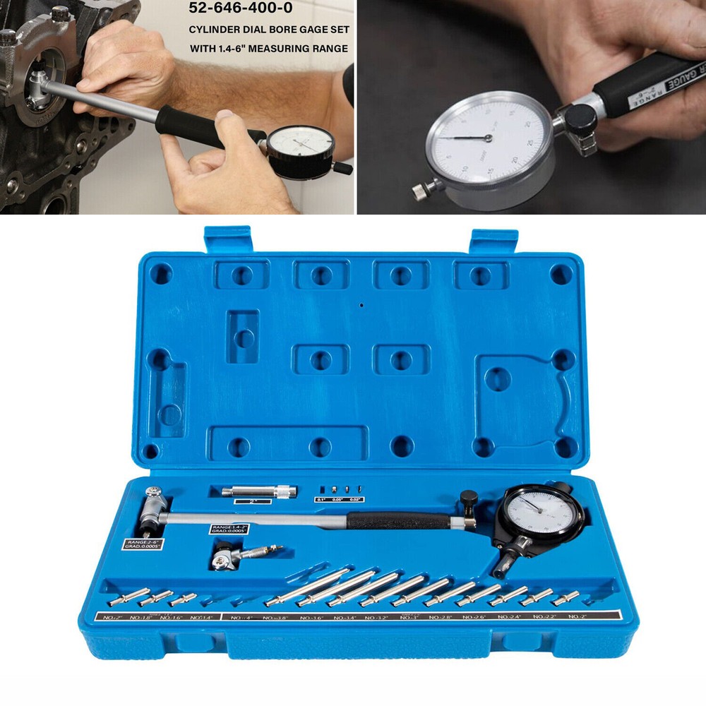 For Deep Engine Cylinder Dial Indicator Bore Gage Gauge Kit 1.4