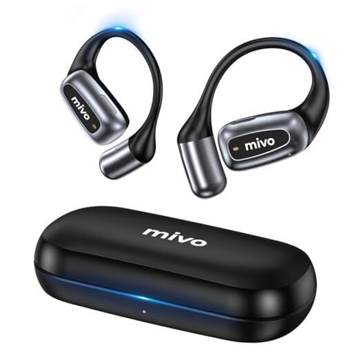 Mivo Wireless Open Ear Headphones – Lightweight Soft-Fit Earbuds for Comfort