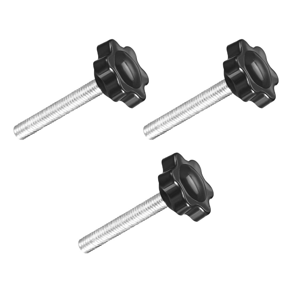 3Pcs M6x40mm Metal Clamping Handle Knobs with Tapered Grip