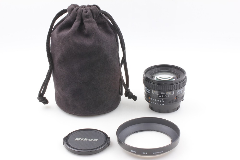 [Almost Unused w/ Hood]  Nikon AF Nikkor 20mm f/2.8D Wide Angle Lens from JAPAN