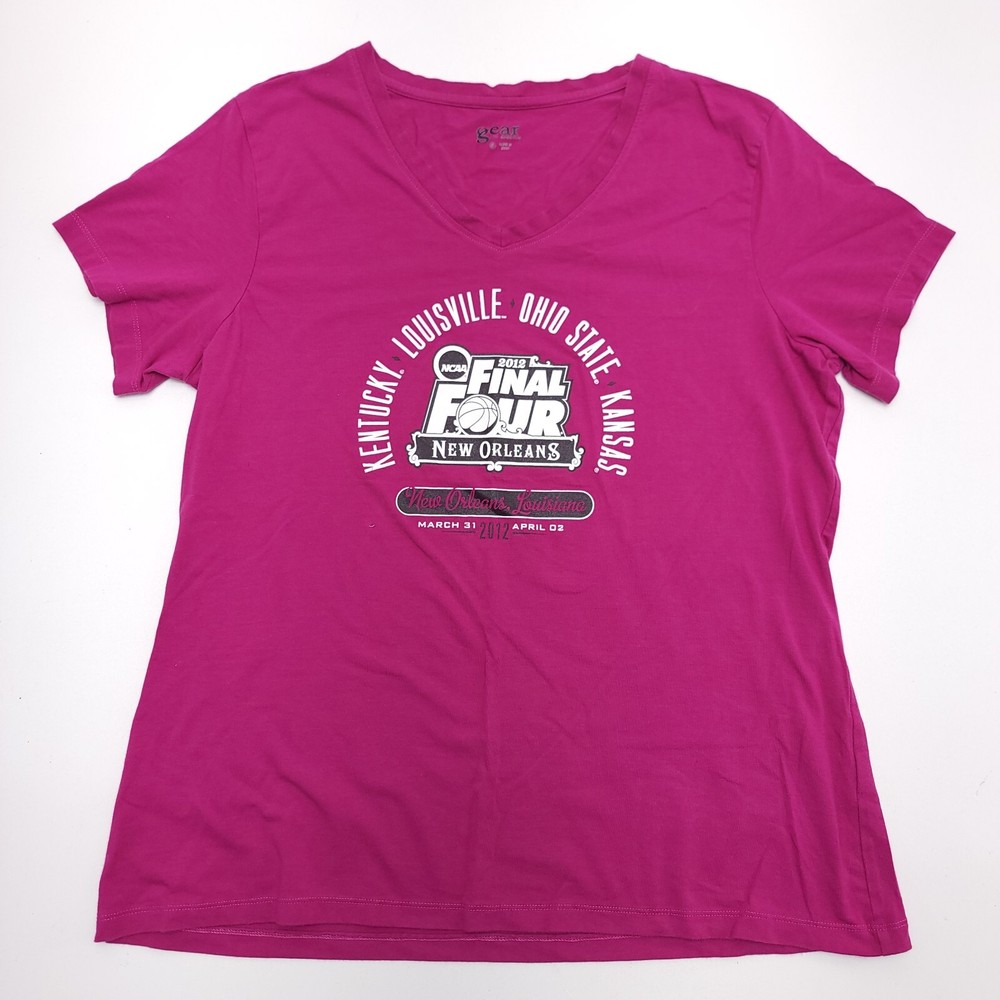 2012 FINAL FOUR Mens NCAA Basketball NEW ORLEANS T-Shirt Women's XL Magenta