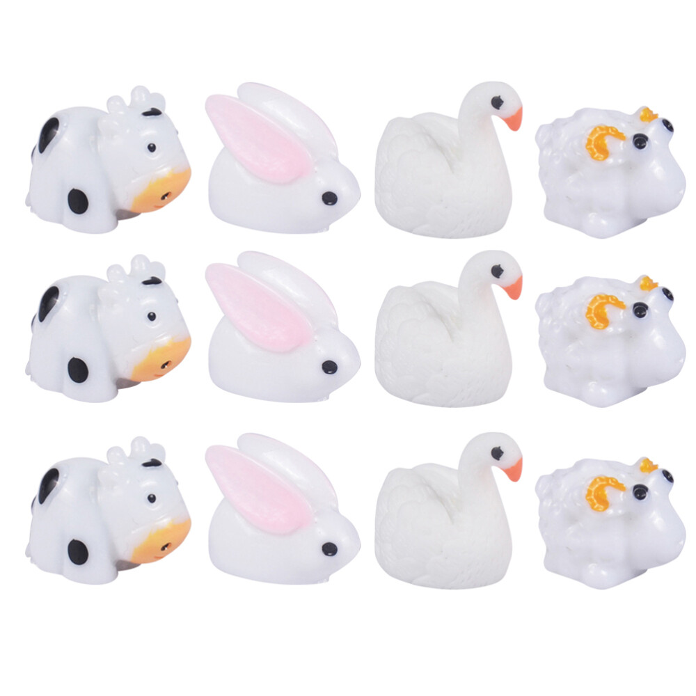 Car Interior Decoration Miniature Christmas Ornament Small Cow Figurine