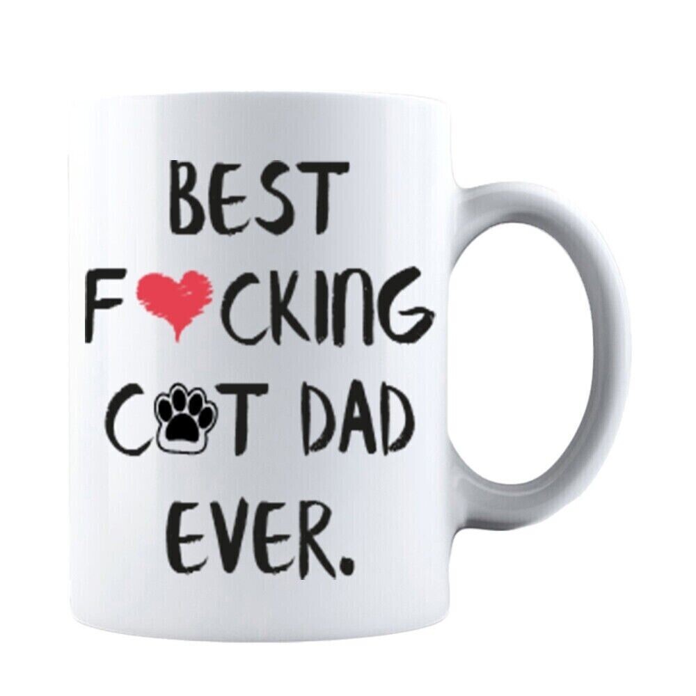Fathers Day Best F❤cking Cat Dad Ever Gift for Daddy Coffee Mug Fathers Mug-image