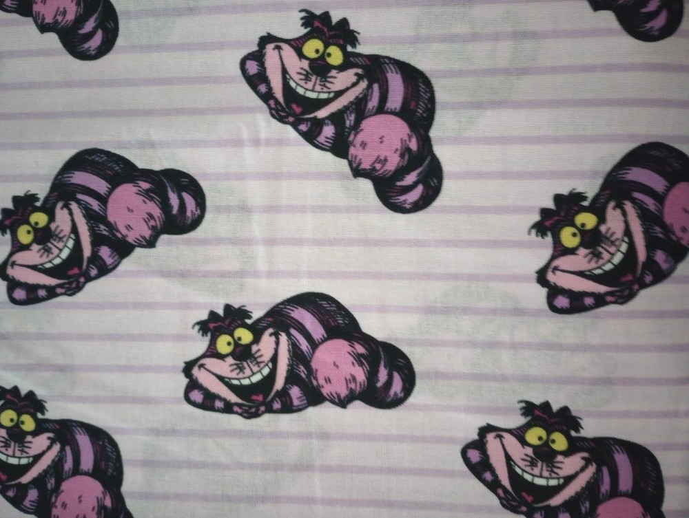 alice in wonderland cheshire fun fabric 12 by 9 inch new