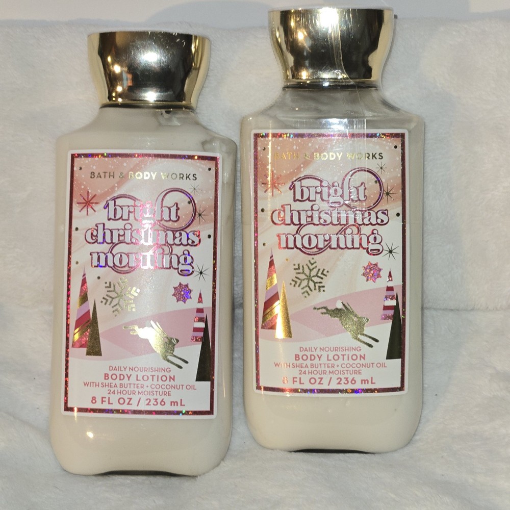 2pc Bath & Body Works Bright Christmas Morning Daily Nourishing Body Lotion 8 Oz