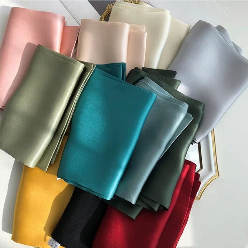 Women 100% Mulberry Silk Neck Scarf Long Ribbon Neckerchief Double Sided 6