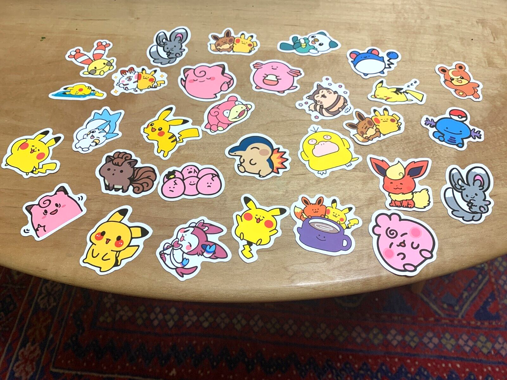 Clearance sale!  Pokemon friends Stickers Waterproof 30 sheet  #104-image