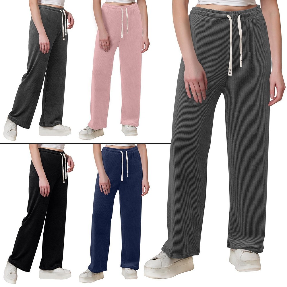 LADIES PANTS FLEECE LOOSE FIT YOGA GYM JOGGERS RUNNING TROUSERS JOGGING BOTTOMS