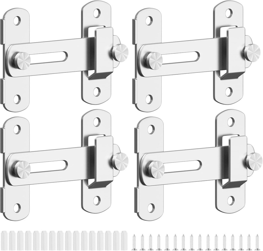 Corrosion-Resistant Barn Door Lock with Adjustable Latch - Perfect for Homes