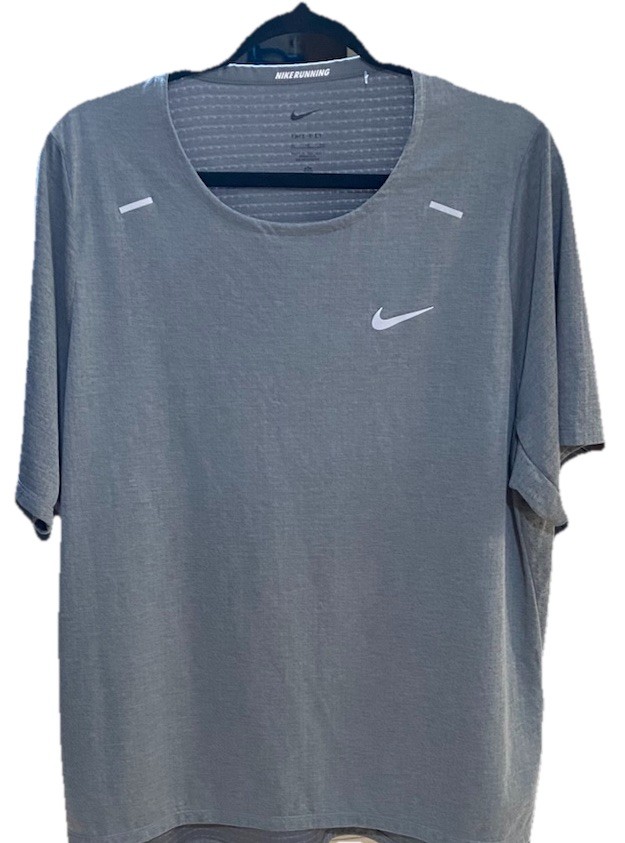 Nike Running Shirt Mens X-Large Gray Short Sleeve Dri Fit Active Gym Workout NEW