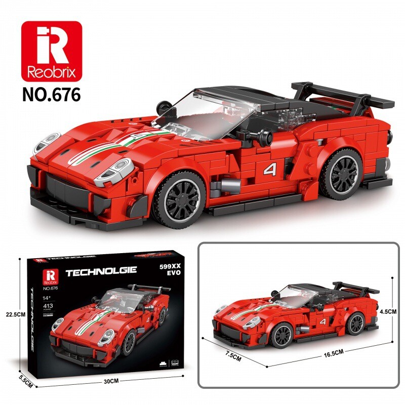 Ferrari EVO | Red | Building Block Brick set MOC-413 pieces