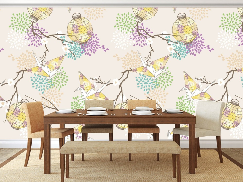 3D Self-Adhesive Paper Crane Wall Mural Removable Peel and Stick Decor ZHUA15880