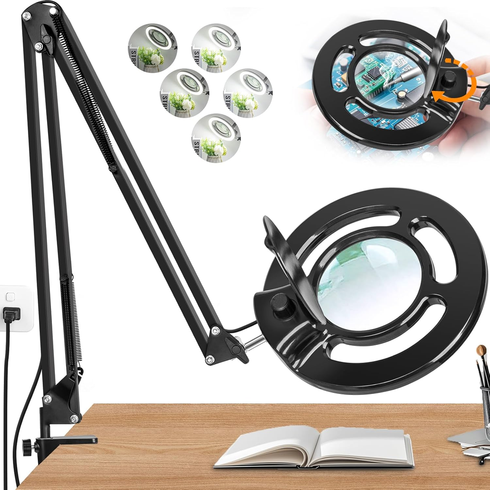 10X Large Illuminated Magnifying Glass with 2200 Lumen 24W Adjustable LED Light