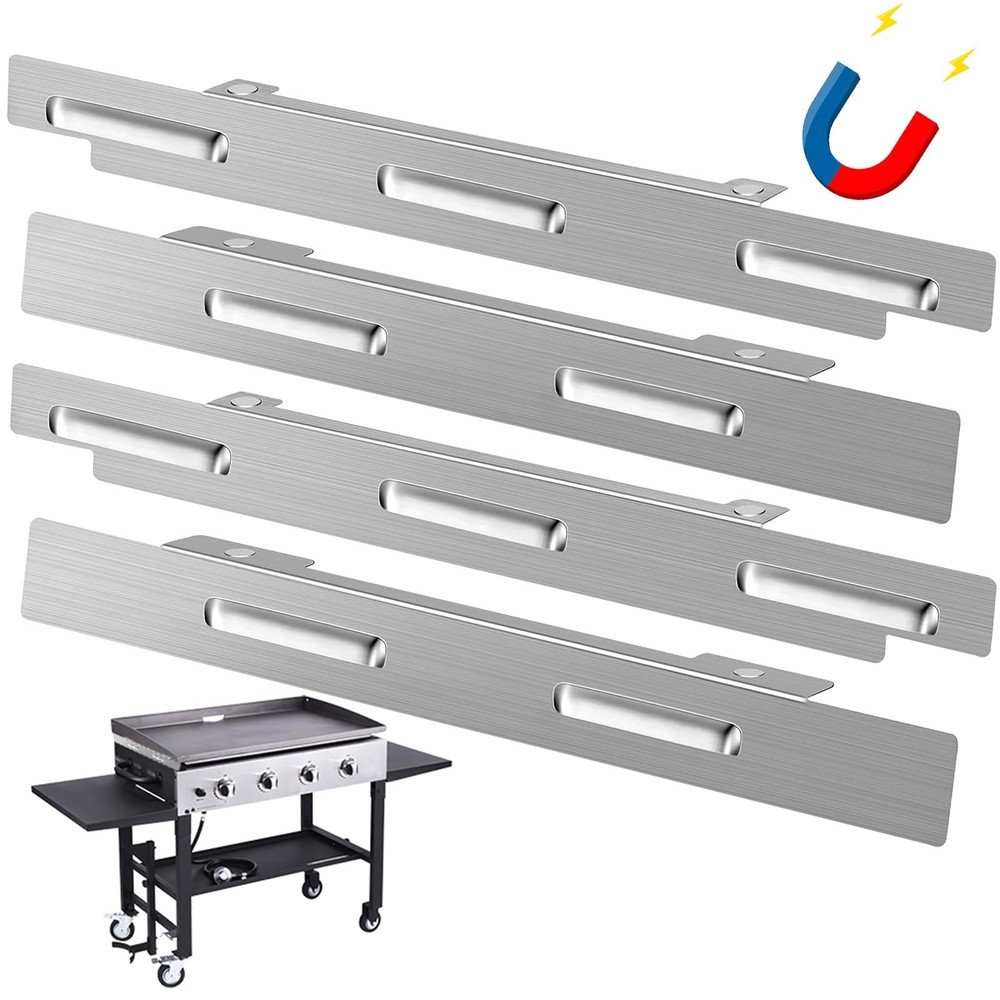 4 Magnetic Wind Guards for 36 Inch Blackstone Griddle - Stainless Steel