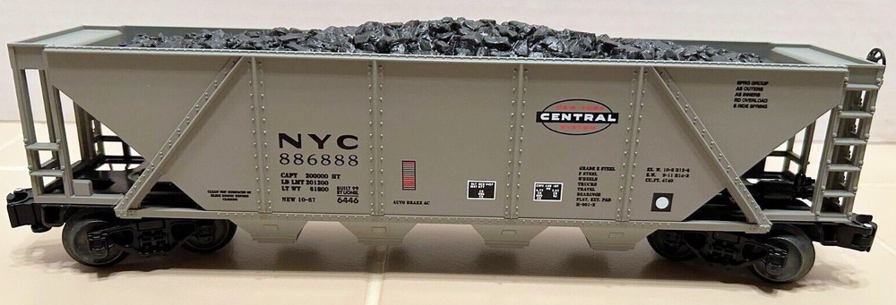 LIONEL 6-16441 NEW YORK CENTRAL 4-BAY HOPPER with COAL NYC GRAY *NIB *NOS*OVP*