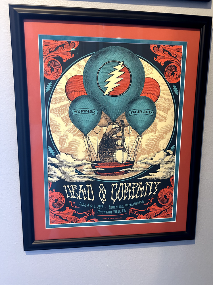 Framed Dead & Co Shoreline Amphitheatre Concert Poster 2017 Mountain View CA
