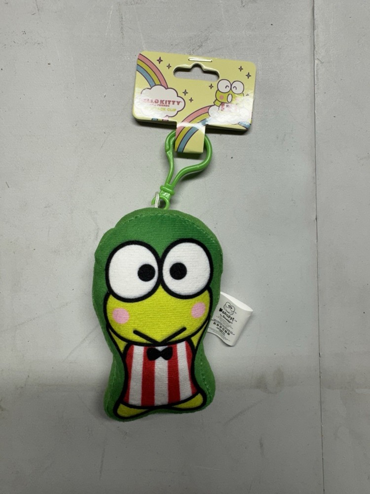 Sanrio Keroppi Hello Kitty Plush Mini Backpack Clip Keychain Green 2023 New NWT