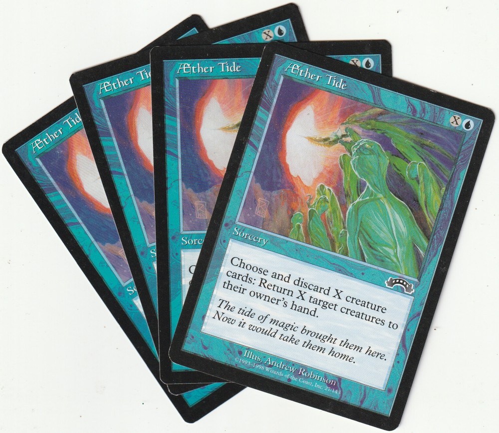 4x MTG Aether Tide Blue Sorcery Playset - Magic the Gathering Blau Hexerei