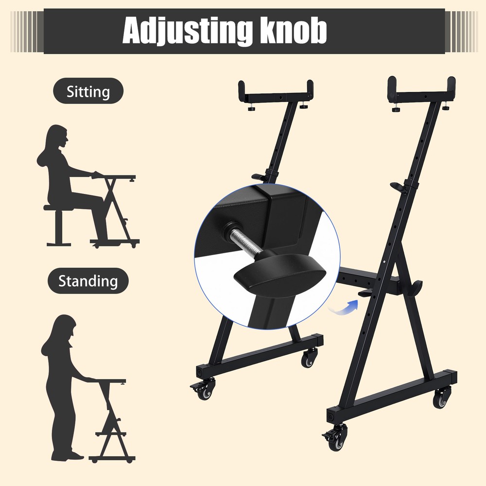 Sturdy Adjustable Digital Piano Stand for Home Studio Stage or Classroom