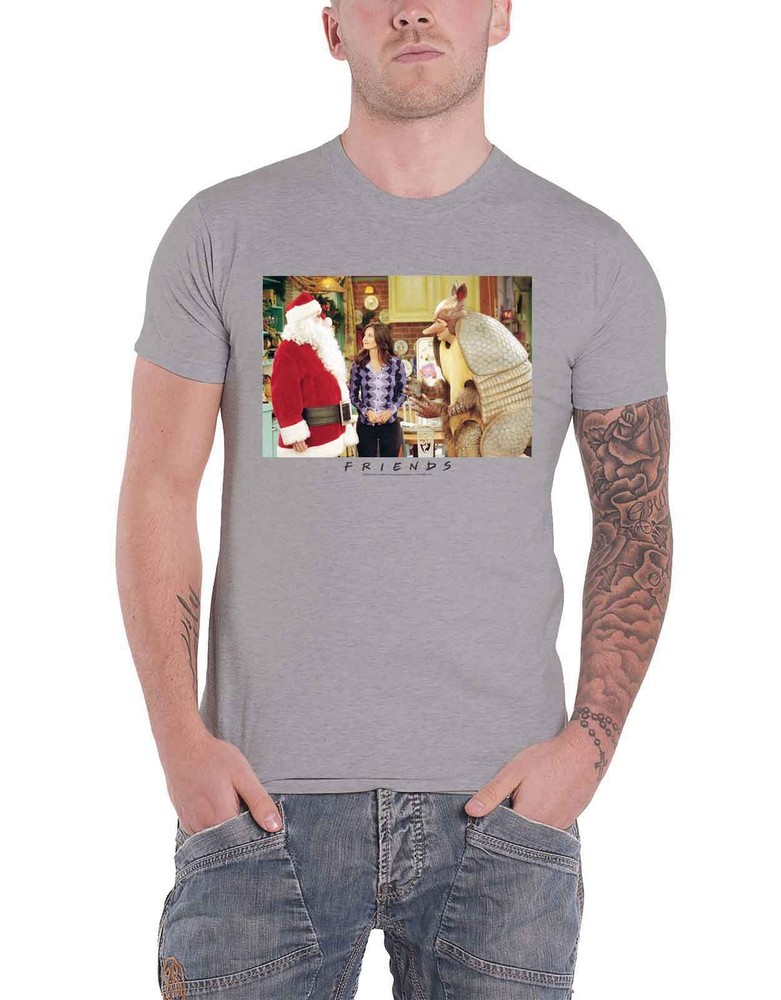 Friends Christmas Armadillo Logo Official Unisex Grey Sports T-Shirt