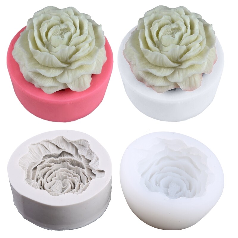 3D Peony Flower UV Crystal Epoxy Resin Mold Soap Silicone Mould