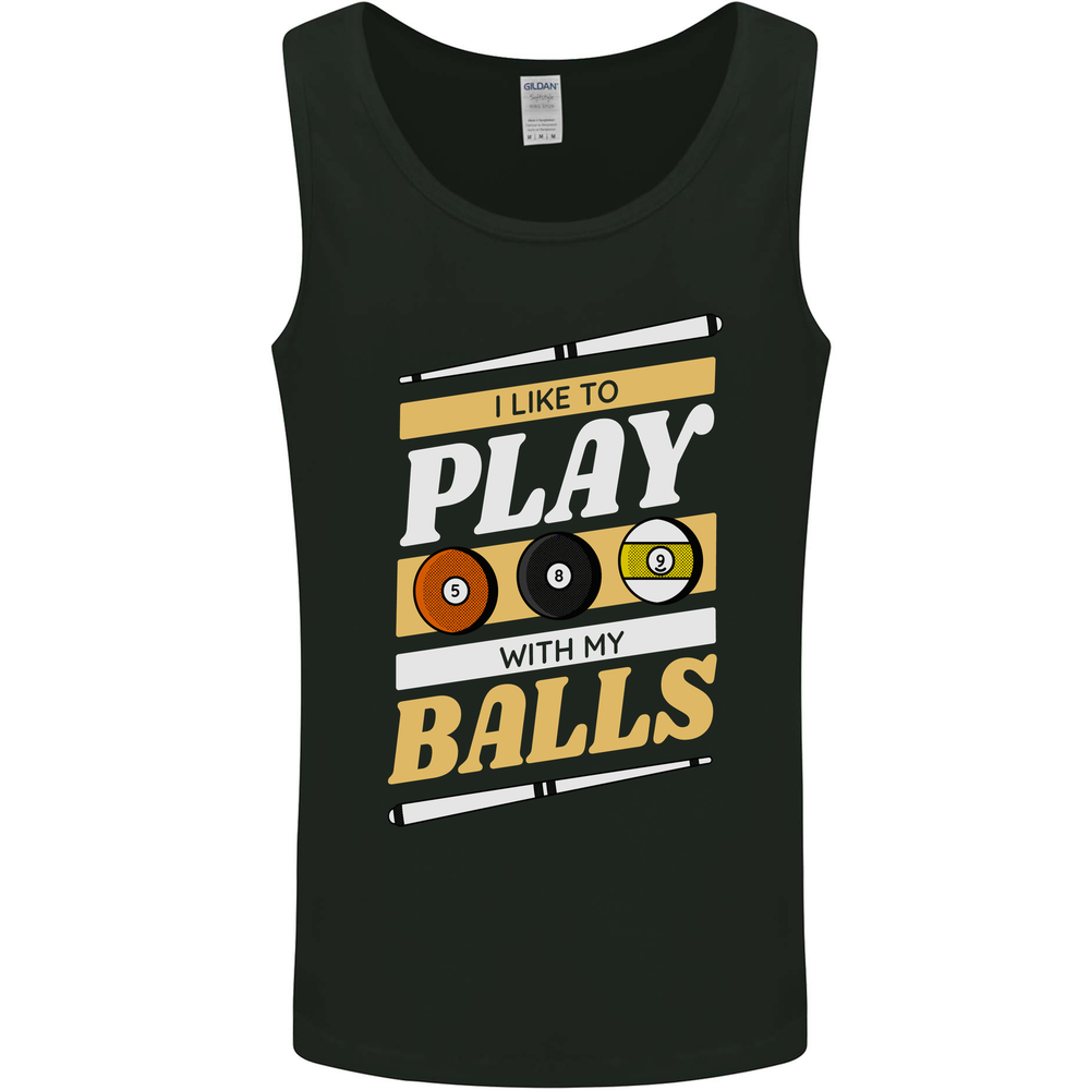 Pool I Like to Play With My Balls 9-Ball Mens Vest Tank Top