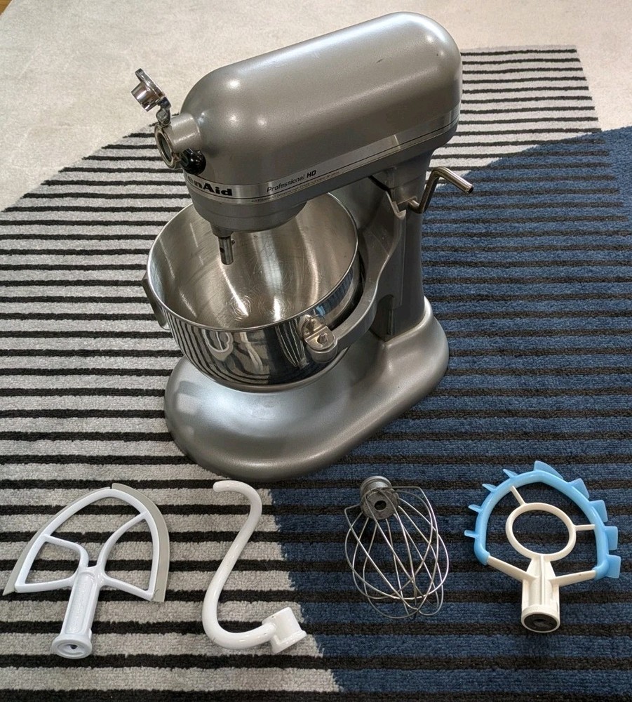 KitchenAid Professional HD 5-Qt Stand Mixer with Bowl Dough Hook Whisk Beater KG25H7XSL
