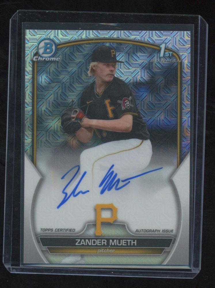 2023 Bowman Draft #CDA-ZM Zander Mueth Chrome Prospect Auto HTA Choice 011/150