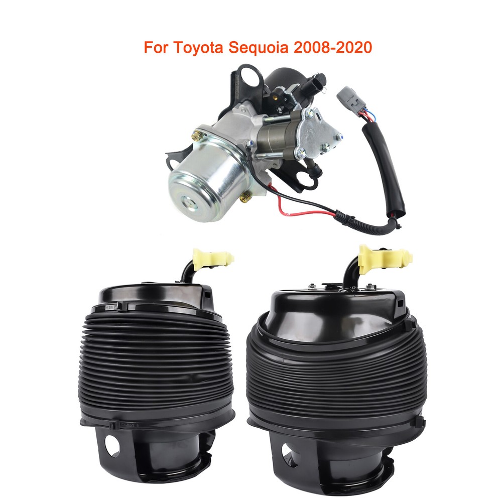 Rear L+R Air Spring Bags + Air Compressor For 2008-20 Toyota Sequoia 48914-34020