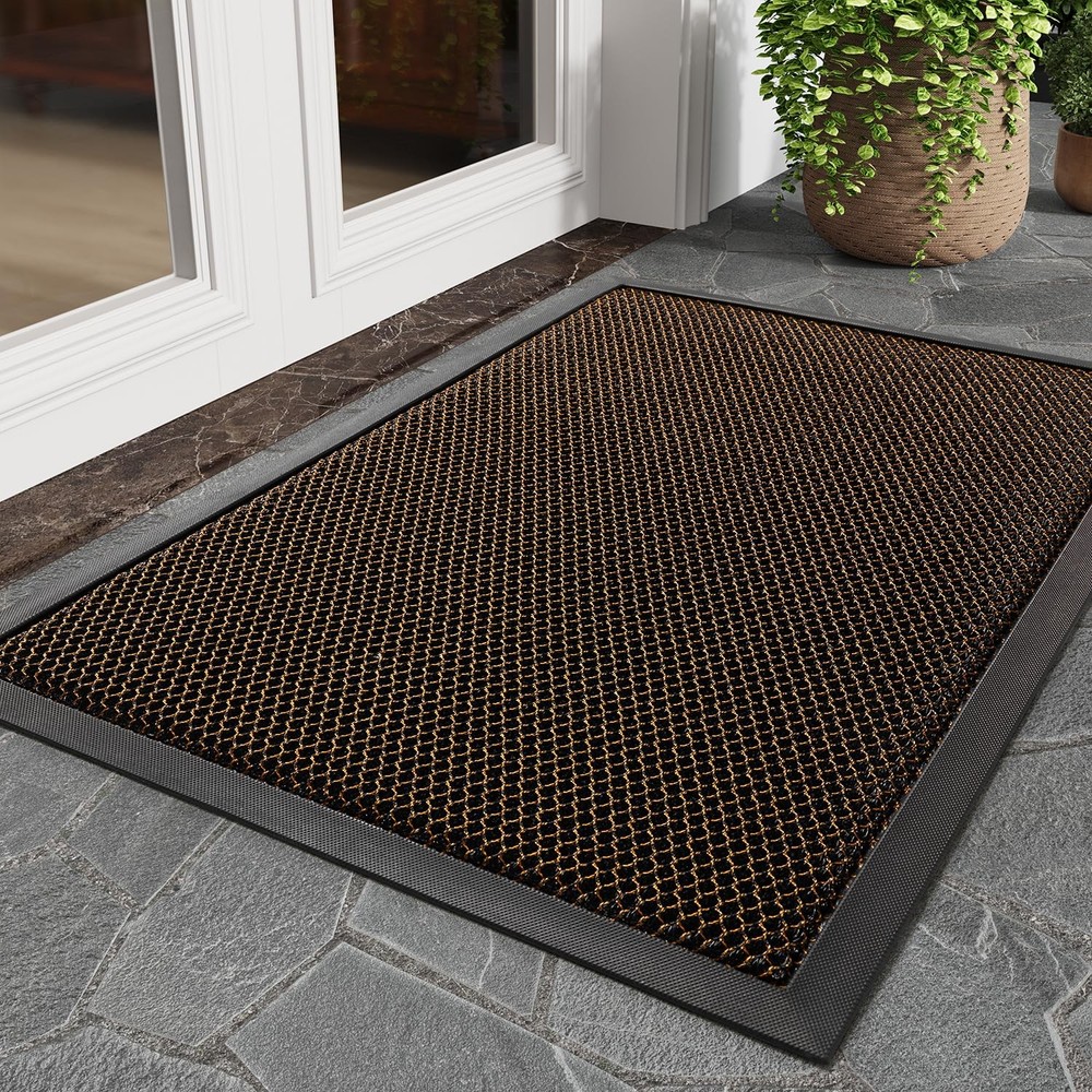 Non-Slip 17x29 Inch Front Door Mat for Dirt Trapping & Entrance Welcome