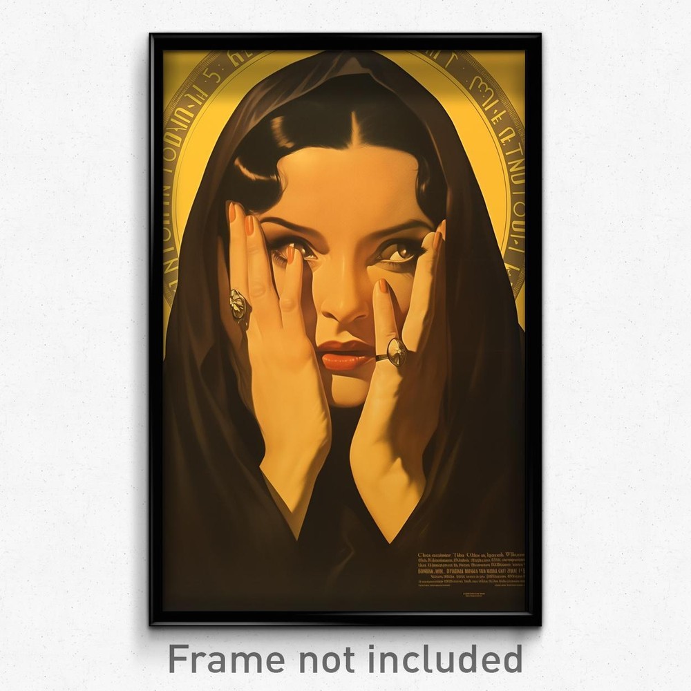 Vibrant Spanish Movie Poster - Woman in Ecstasy with Brown Cloak Art Print